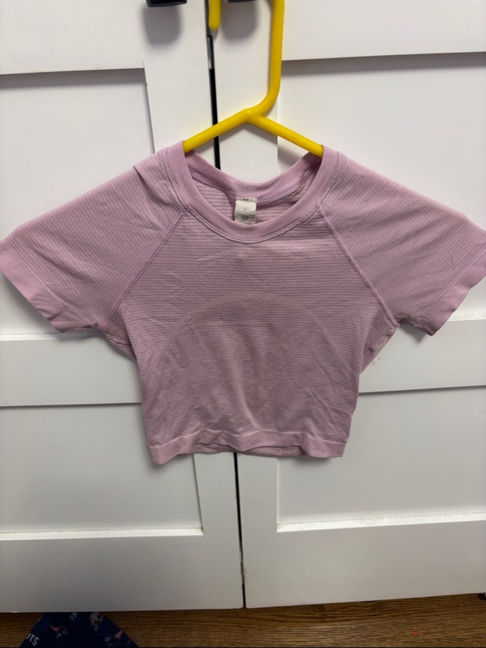 lululemon athletica light pink Short Sleeve Crop Tee